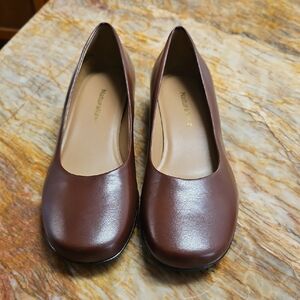 NATURALIZER  Women's Brown Leather Flats - 8W